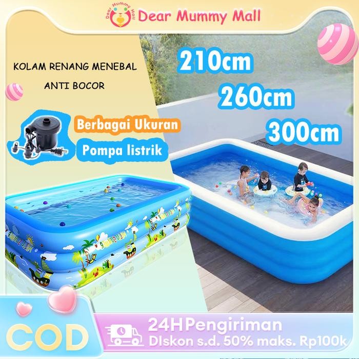 Free ShippingKolam Renang Anak Jumbo 3 Meter/Kolam Renang Karet Yang Karet Yang Menebal Jaminan