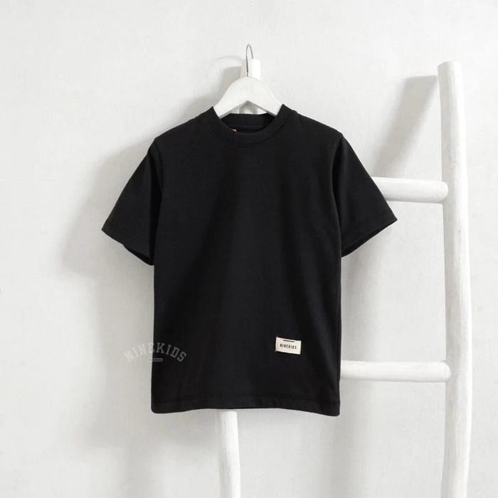 Kaos Polos Ninekids - Kaos Oversize - Kaos Hitam & Putih Polos - Anak Laki-Laki & Perempuan Combed