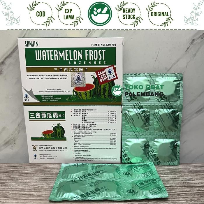 

PERMEN WATERMELON FROST LOZENGES SANJIN 12 PERMEN TENGGOROKAN SARAS