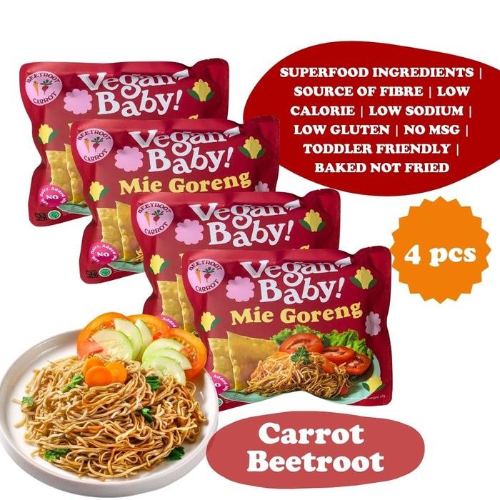 

I6E7 4Pcs Mie Goreng Instant Wortel Beetroot Vegetarian Sehat Rendah Kalori