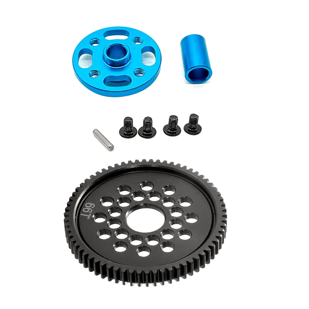Aluminum Alloy Spur Gear and Gear Mount High Speed Gear Set Replacement For Tamiya TT-02 TT02 RC Car