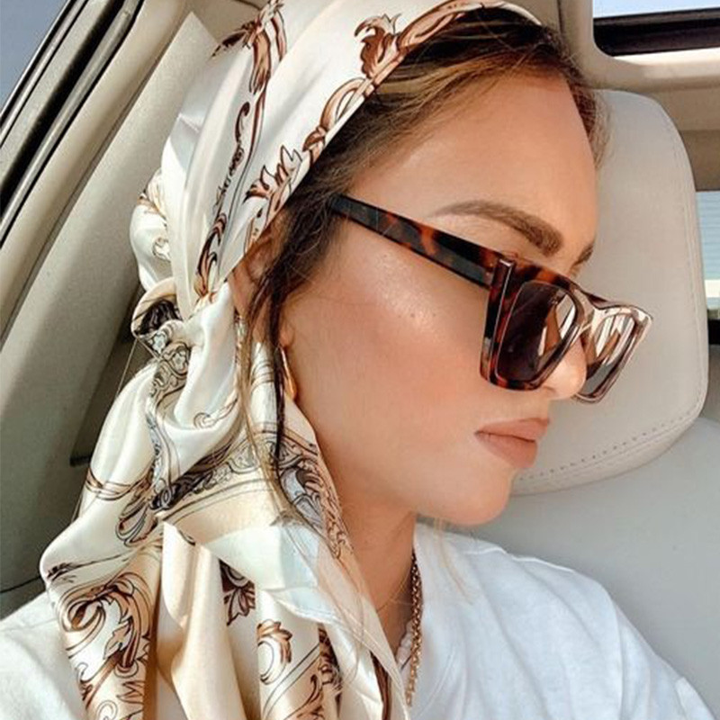 90*90CM Women's Silk Scarf Foulard En Satin Luxury Silk Scarf Neckerchief Purse Silk Square Scarf  S