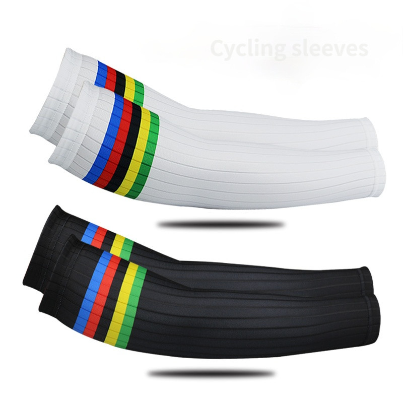 Aero Bike Arm Cover Cuff Cycling Sleeves UV Stripe Running SunscreenSun Bicycle Sleeves Leg  Sport C
