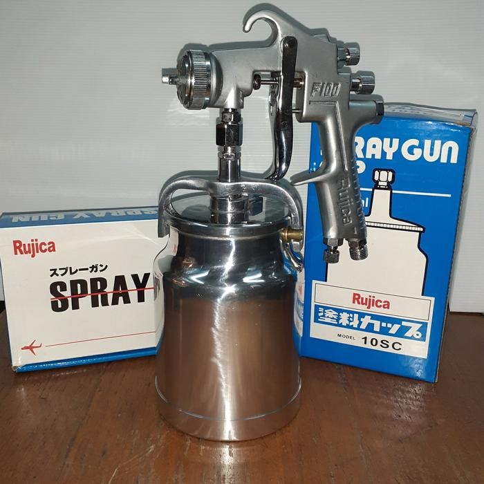 Paling Baik Spray Gun F100 Tabung Bawah / Spray Cat Rujica