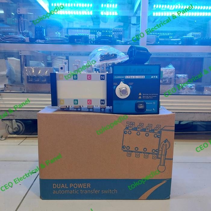 New Ats Larkin 4P 100A Lts4-G Atys Automatic /Pln Genset /Ohm Saklar /Cos