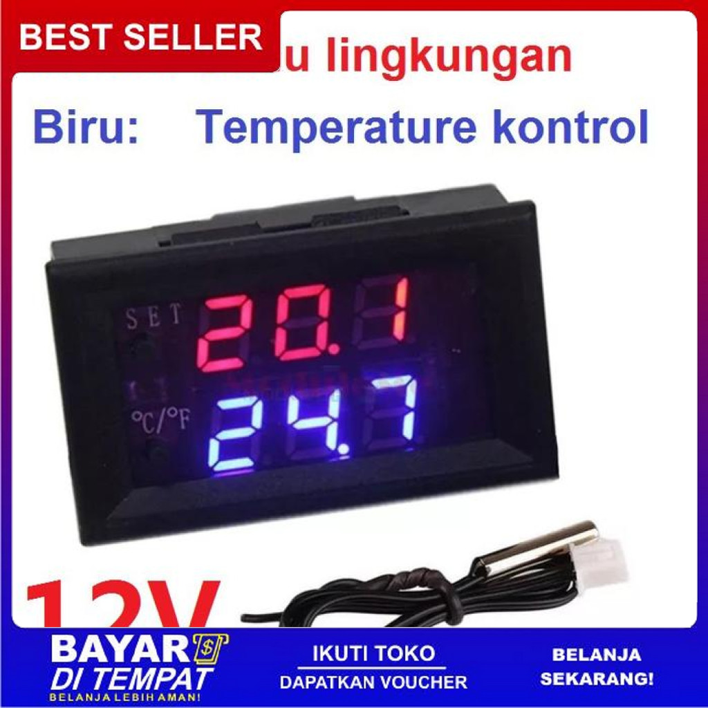 FREE ONGKIR PRODUK THERMOSTAT DIGITAL TEMPERATURE W1209 TERMOSTAT CONTROLLER RELAY BISA COD