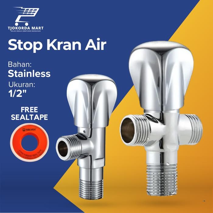 Paloma Vone - Stop Kran Cabang Closet /Stop Kran T Shower Babet Crome 1/2Inch