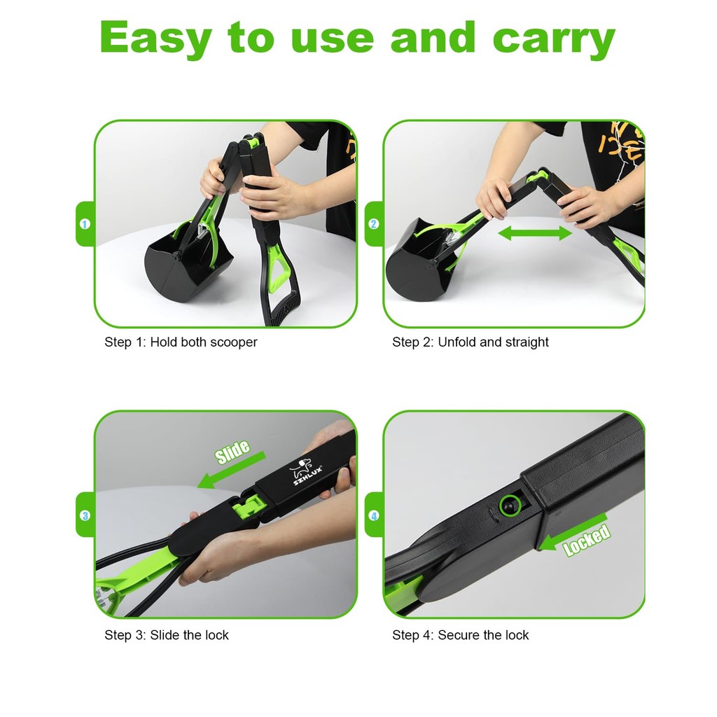 

Dog Pooper Scooper Pet Long Handle Jaw Poop Scoop Picker Excrement Collector Clean Tools Outdoor