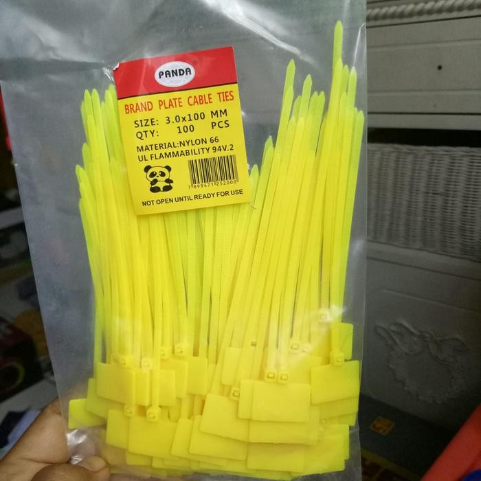

ASLI Kabel ties label nylon marker 1 Pack warna Kuning label tie maker READY STOCK