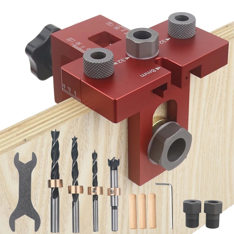 Precision Jig 3 in 1 Doweling Jig Kit For Cabinet Furniture Drill Guide Locator Pocket Hole Jig Remo