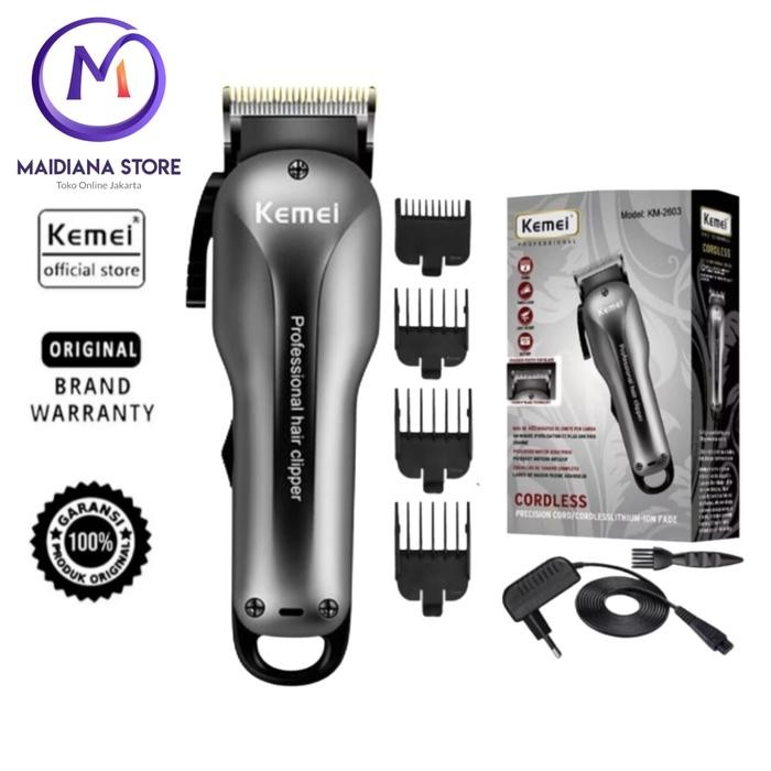 Alat Cukur Rambut Kemei KM 2603 Alat Pangkas Rambut Rechargeable Mesin Cukur Rambut Cas