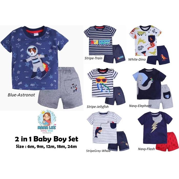 Baju Bayi Laki Laki Impor Premium / Baby Boy Set New Born 6 9 2 T