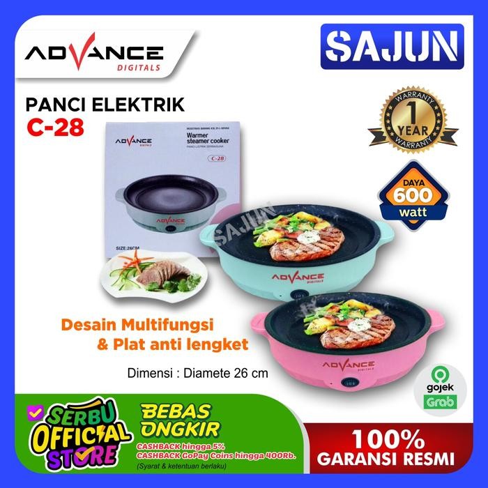 Advance Panci Listrik Serbaguna C-28 Steamer Cooker Warmer C28