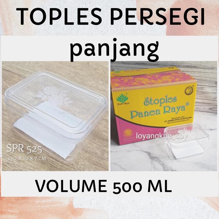1 LUSIN 12 pc TOPLES PERSEGI PANJANG 500 ML GRAM SPR 525 PANEN RAYA