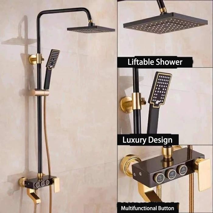 TERLARIS Shower Kamar Mandi 3 Dalam 1 Set Shower Faucet Panas Dan Dingin Set Kamar Mandi Besi
