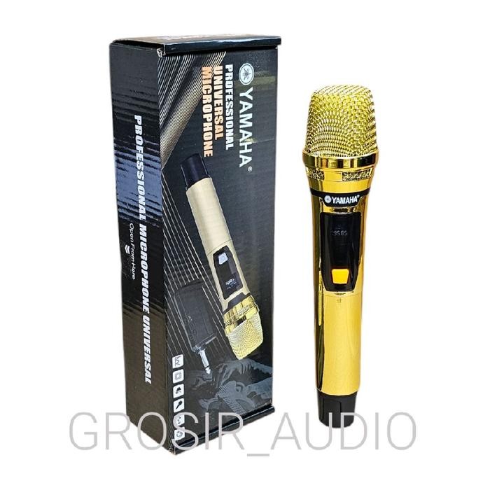 Yamaha MIC Wireless W-511, Mik Gold Profesional dengan Receiver Cas, Kabel USB & Ring Karet,