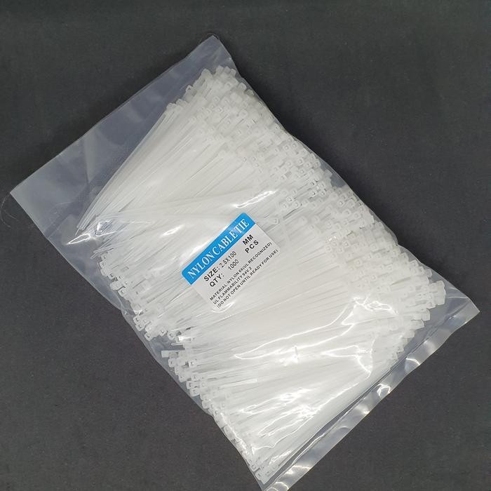 

DISKON kabel ties putih 2,5mm panjang 10cm dijual 1pcs per pack READY STOCK