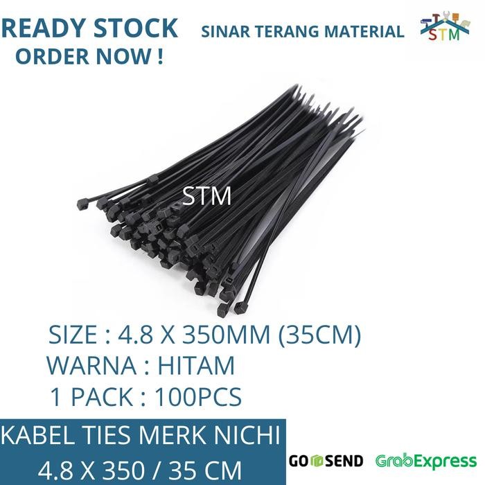 

ASLI KABEL TIES NICHI 4.8 X 350 MM / 35 CM / KABEL TIES / INSULOCK READY STOCK