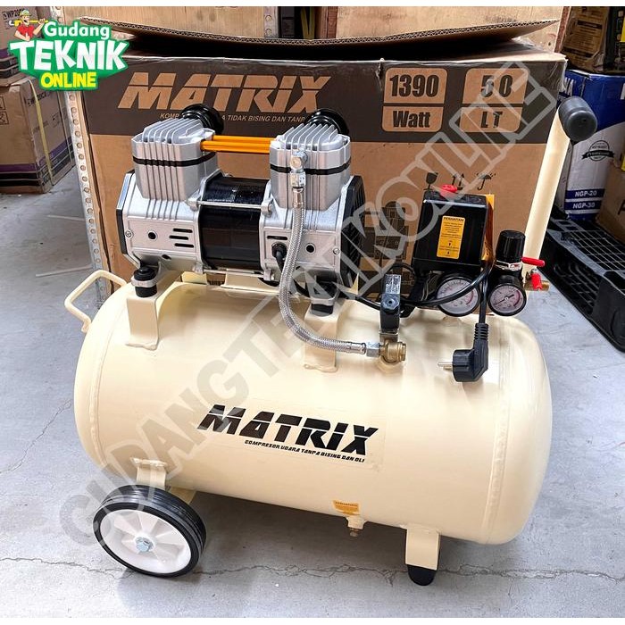 NEW Kompresor Angin 50L OFS1390-50 MATRIX 2HP LISTRIK OILESS / Air Compressor Udara 50 Liter