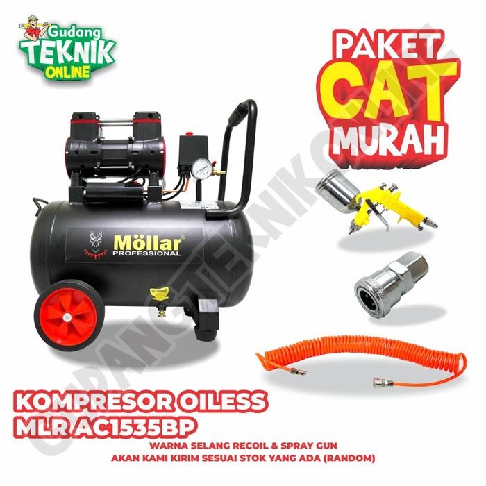NEW Kompresor Angin 35L MLR-AC1535BPR MOLLAR 1HP BLACK PANTHER OILESS / Air Compressor Udara