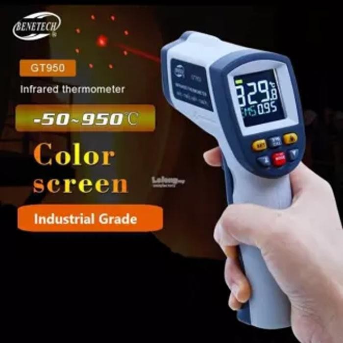 JUAL THERMOMETER INFRARED BENETECH GM950 UP TO 950DEGC - FOR INDUSTRI