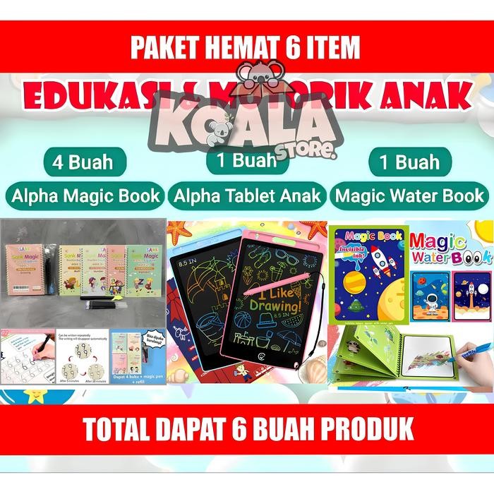 

(Imk) - [Total 6 Item] Paket Lengkap Buku Anak Belajar Menulis / Menggambar Dan Menghitung + Lcd