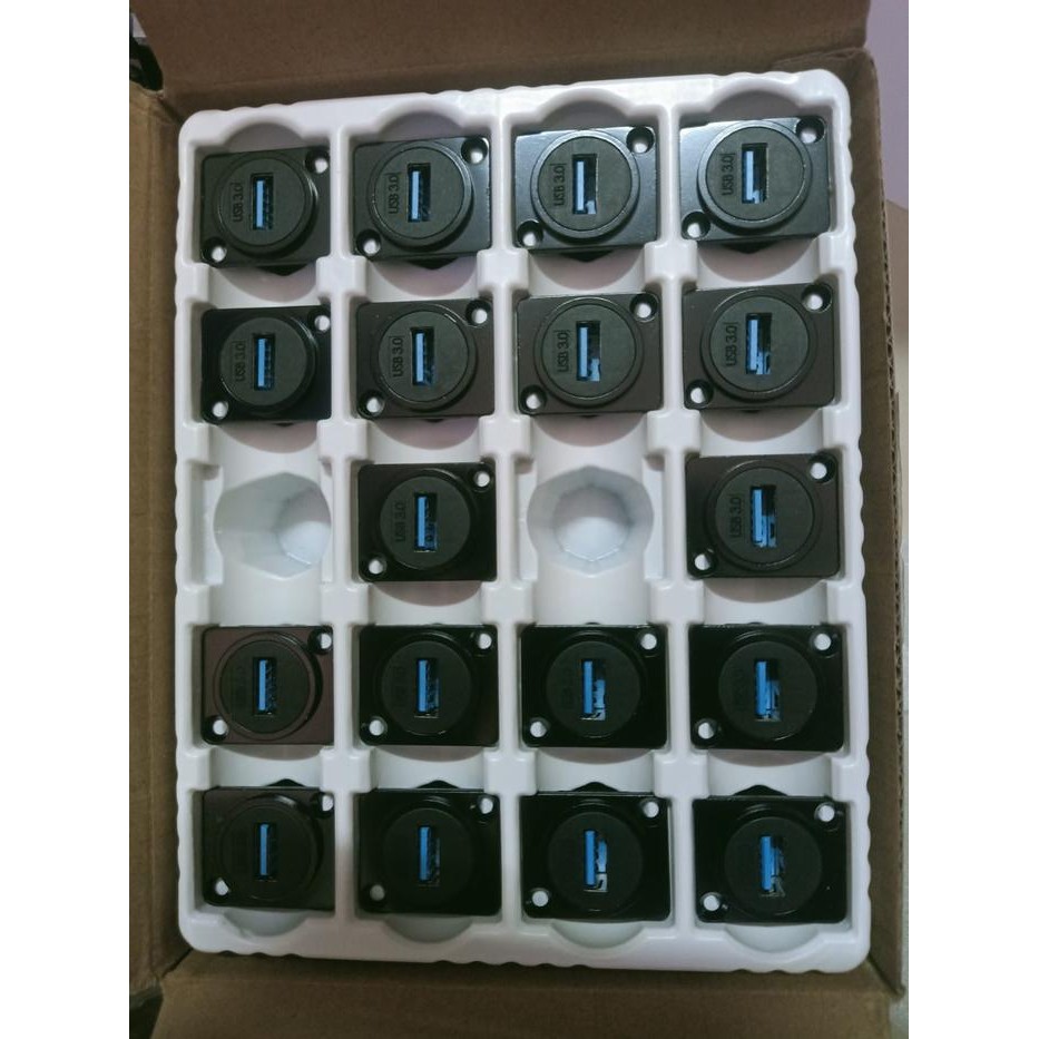 SOCKET USB 3.0 TYPE D UNTUK WALL PLAT / CHASIS USB 3.0 PANEL MOUNT CASE HOUSING FEMALE