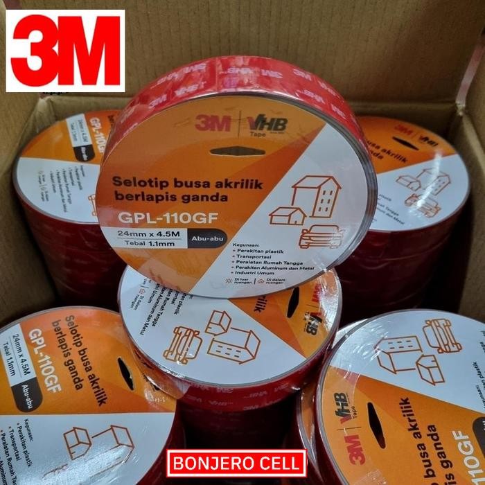 3M Double Tape VHB 24mm x 4,5m Original - Lem Lembaran Otomotif & Bangunan Kuat Tahan Lama untuk