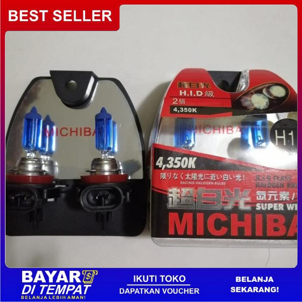 FREE ONGKIR MICHIBA H11 PUTIH 55 WATT/BOHLAM MICHIBA H11 PUTIH 55 WATT BISA COD