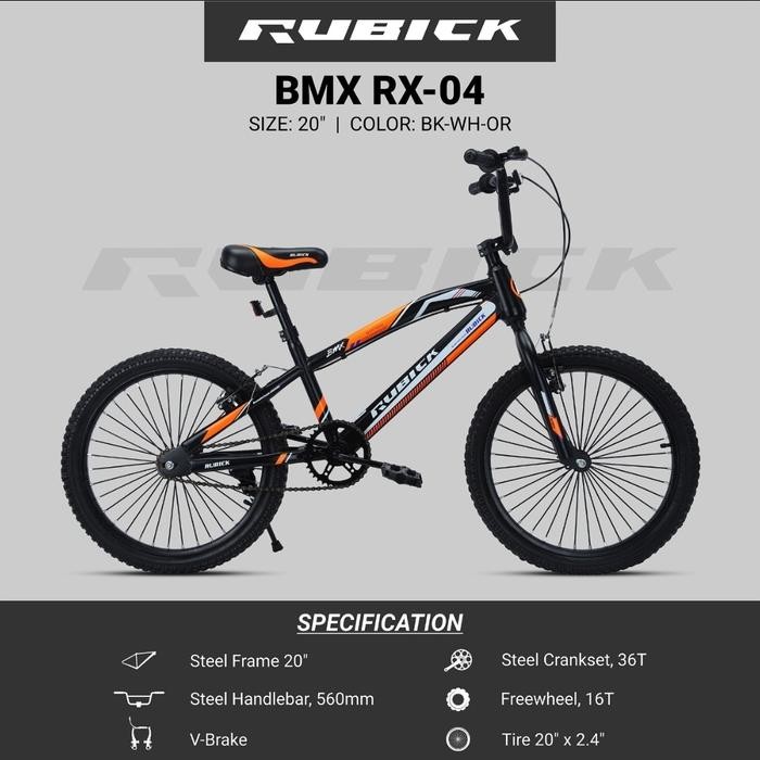Sepeda Bmx 20 Inch Rubick Bmx Rx 04 Sepeda Anak Laki Laki Bmx