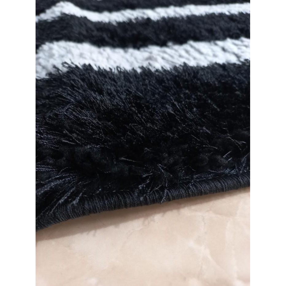 Karpet Minimalis Turki 100 X 150 Black Grey