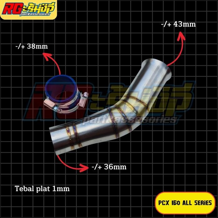 PIPA AIR INTAKE FILTER UDARA VELOCITY STAINLESS PCX 160 ORIGINAL THAILAND