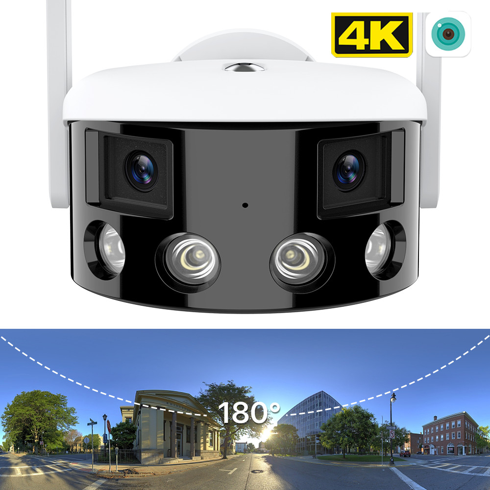 WIFI IP Camera 8MP 4K Panoramic 180 Wide Viewing Camera Outdoor 4MP