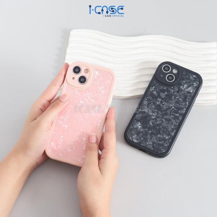 Pearl Pattern Black Pink Case for iPhone XR X XS Max 11 12 13 14 15 Plus Pro Max Cover Crystal *
