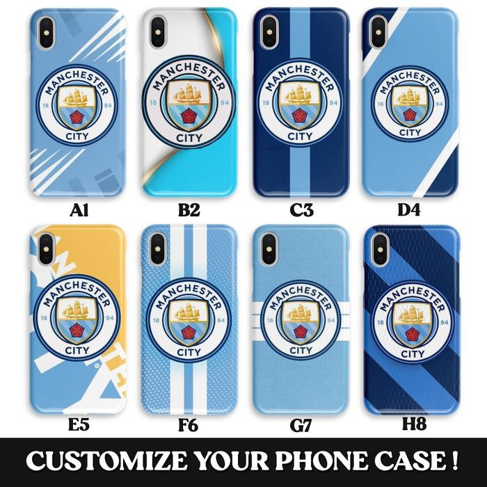 Custom Case Softcase Hardcase Silicon Casing Man City Untuk Semua Tipe + Bisa Pakai Gambar Sendiri *