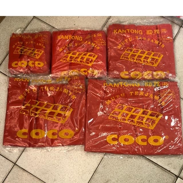 KANTONG KRESEK MERAH TEBAL COCO plastik tahan bocor