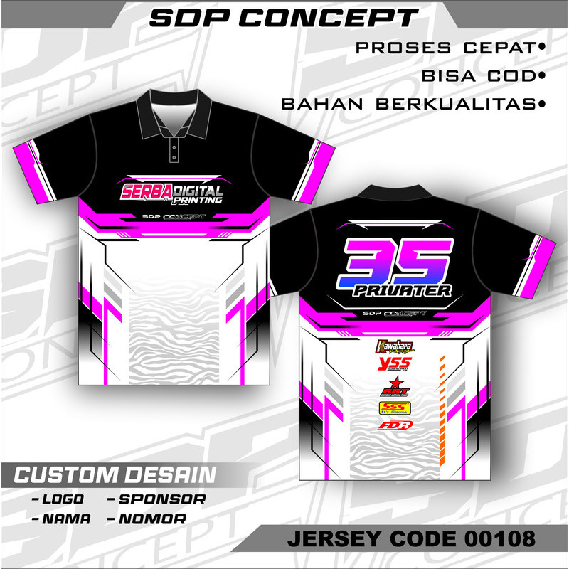 Kaos Baju Jersey Racing – Full Printing Custom Motocross Touring Streetwear Vintage Dragbike – Lenga