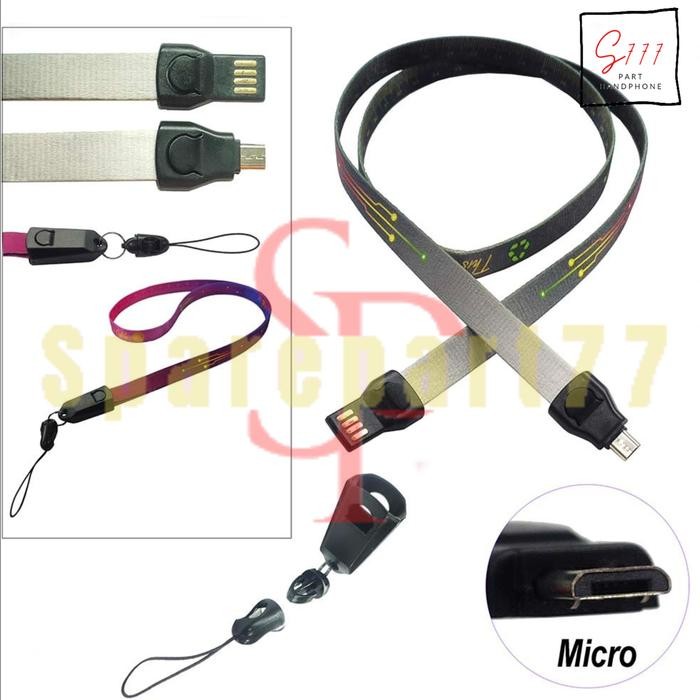 

DISKON Lanyard Kabel Data Charger + Meteran Gantungan Tali Leher Card ro READY STOCK