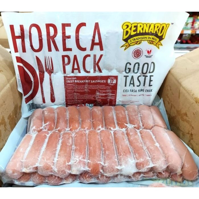 

(Allthebest) Bernardi Sosis Sapi Horeca Pack VP 1 Kg Beef Breakfast Sausages 1Kg