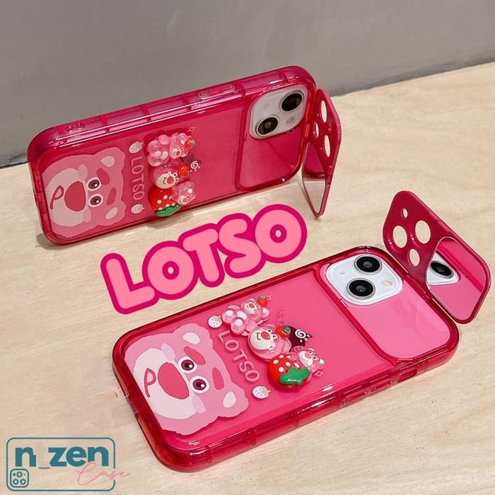 Ntzen Case Mirror Shockproff Bear, Lotso, Kuromi Compatible With Iphone 11 12 13 14 Pro Max Xr Xs
