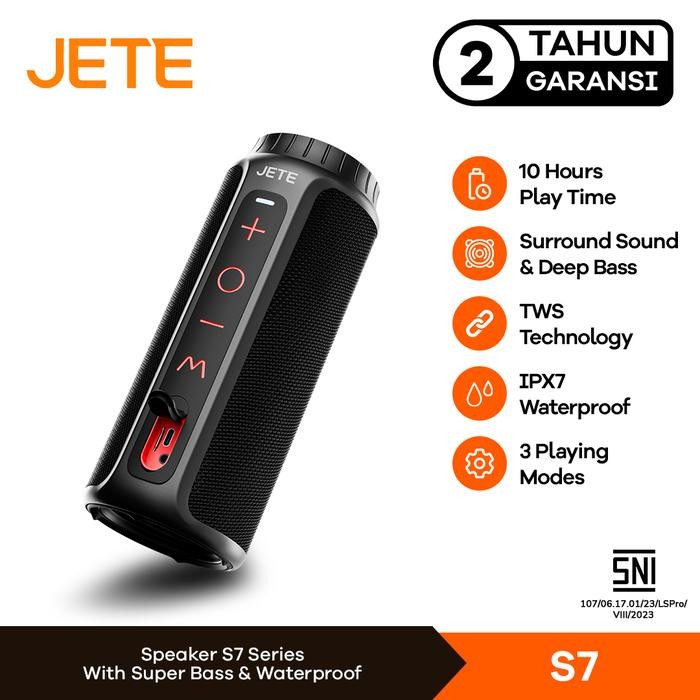 JETE S7 Speaker Bluetooth Portable IPX7 Waterproof Speaker TWS
