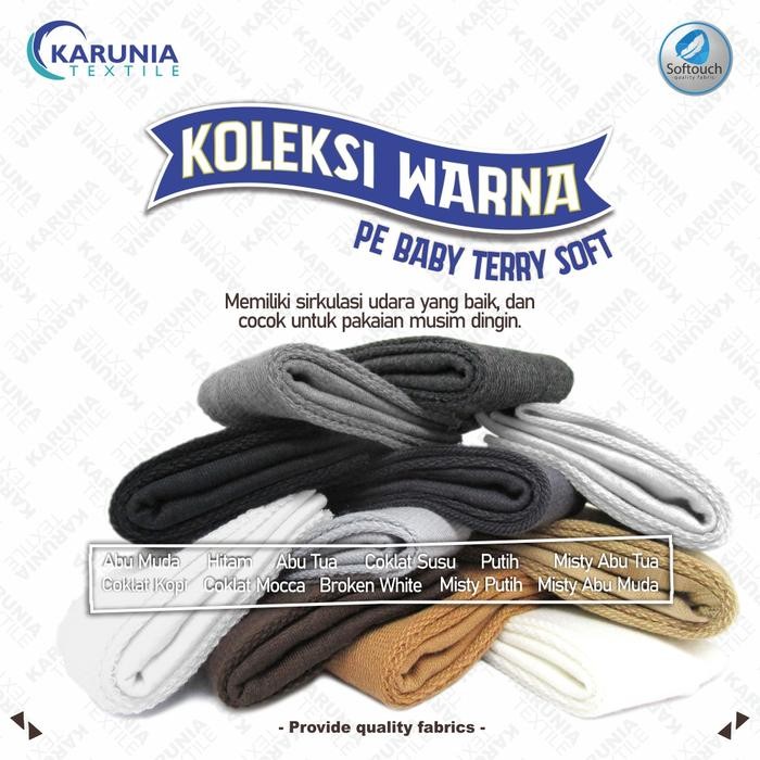 

KAIN BABY TERRY PE SOFT 30S MISTY PUTIH KARUNIA TEXTILE KODE 1102
