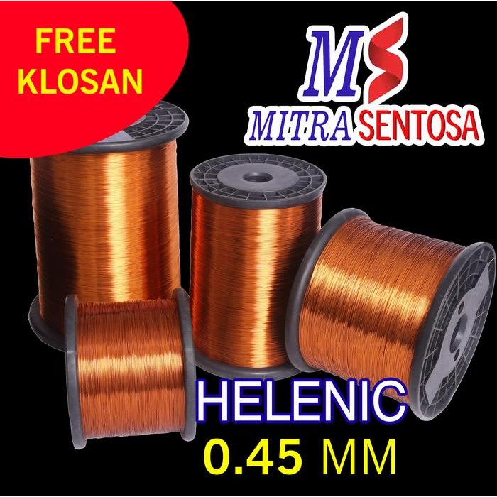 Ready stok KAWAT TEMBAGA ENAMEL HELENIC 0.45 COPPER EMAIL DINAMO 0,45 PER KG