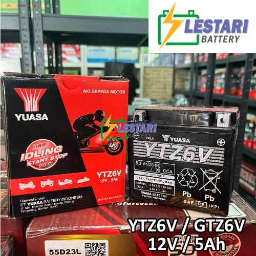 Langsung Kirim  Aki Motor Kering Yuasa YTZ6-V / YTZ6V / YTZ 6V / GTZ6V