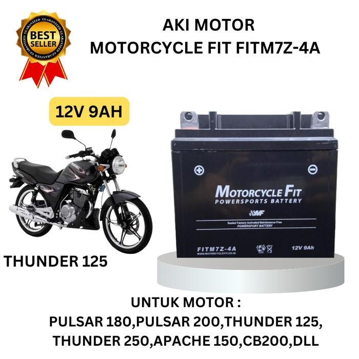 Langsung Kirim ! Aki motor Suzuki Thunder 125 Accu MF GM7Z-4A Accu kering Aki PULSAR UG4 MF