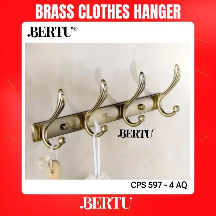 Gantungan Baju Celana Kapstok Kamar Mandi Topi Antik Bronze Kuningan Antique Ss Bertu 597-4K Aq