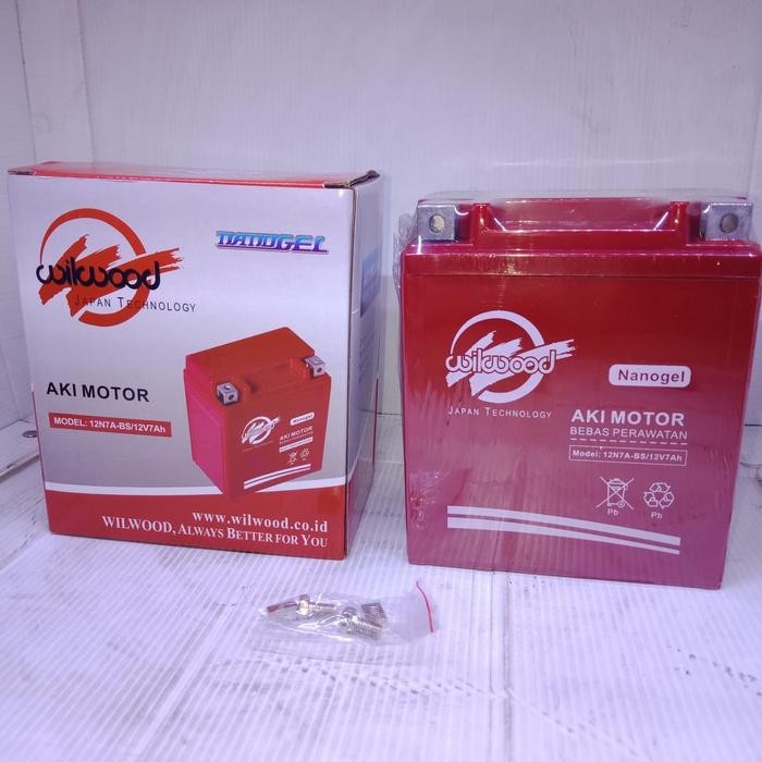 Langsung Kirim  Aki Kering KLX 12V7Ah Nanogel Wilwood Japan Technology