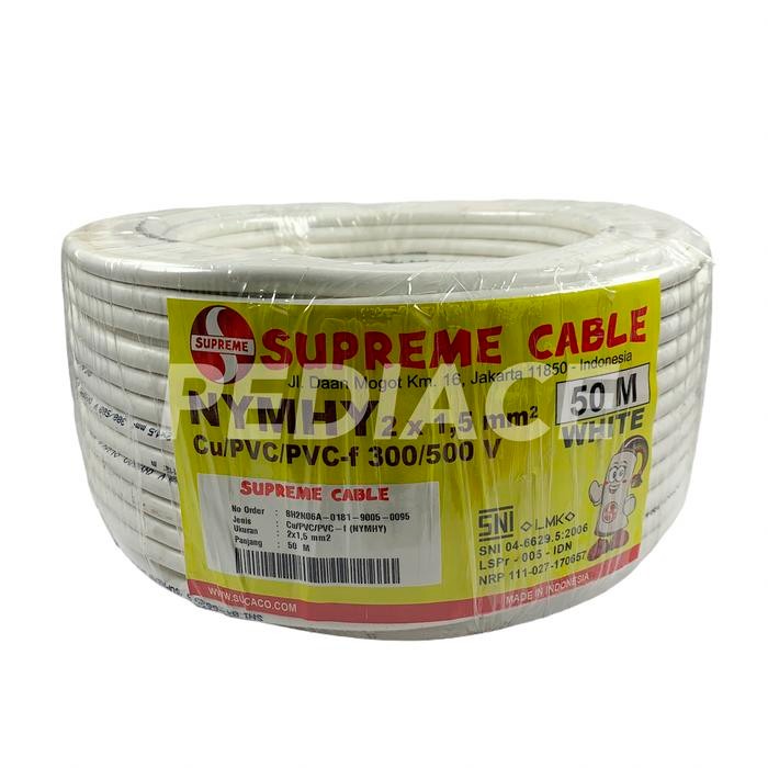 Kabel 2X1,5Mm Serabut Rambut Supreme 1 Rol Gulung 50 Meter