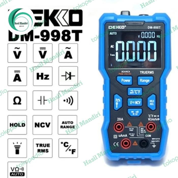 Digital Multimeter Multitester Auto Range True Rms Dekko Dm 998T Murah
