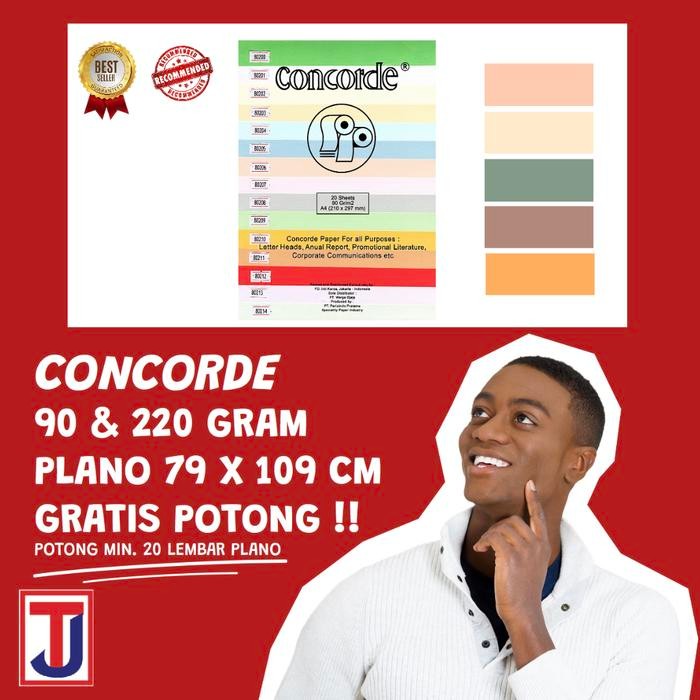 

Karton/ Kertas Concorde Plano/F4/A4 Krem, L Yellow, Putih, Blue, Green